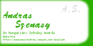andras szenasy business card