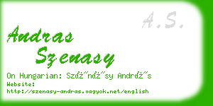 andras szenasy business card